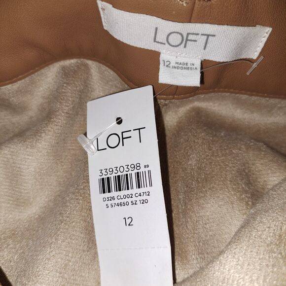 LOFT NWT belted Slim Pants in Faux Leather Size 12 - Picture 11 of 11